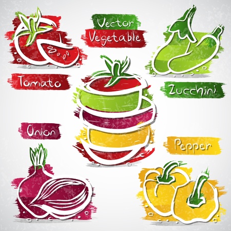 Vector illustration of colorful fruit icon collectionのイラスト素材