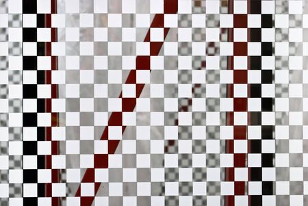 Ornamental Painted White Pattern on Clear Glassの写真素材