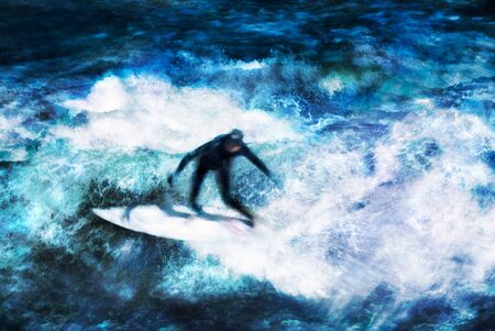 Surfing as a Healthy Summer Sport done in a Abstract Style