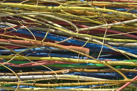 Arrangement of Wooden Colored Sticks as Design Element