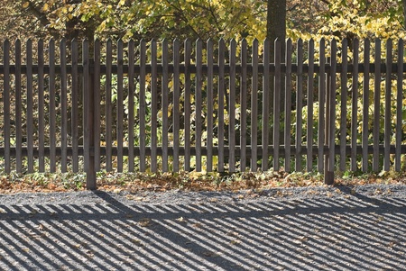 Sun Pattern on a Wooden Picket Fence 