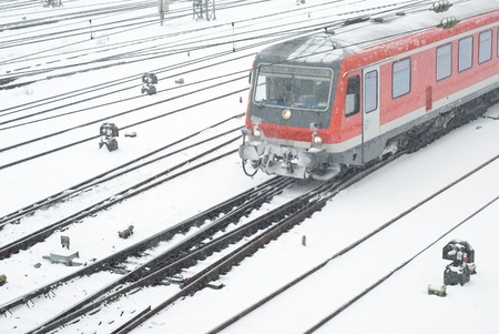 Winter Commuting on Public Transportation in Munichの写真素材
