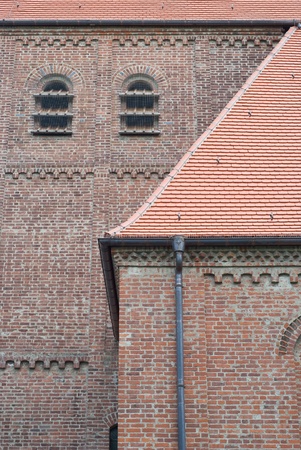 Brick Church with Tiled Roof in Germany