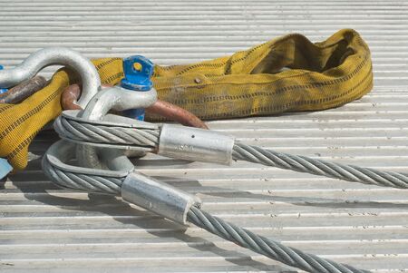Industrial Cable with Shackle as Construction Site Equipmentの写真素材