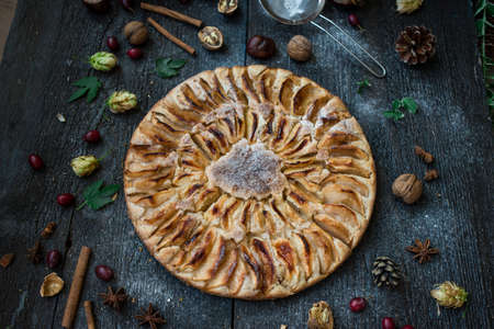 Organic Apple Pie Dessert Ready to Eatの写真素材