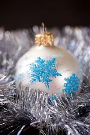 Christmas ornament balls, and fir decorationの写真素材