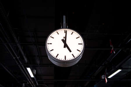 Photography of the clock at an airport in Lisbon, Portugalの写真素材