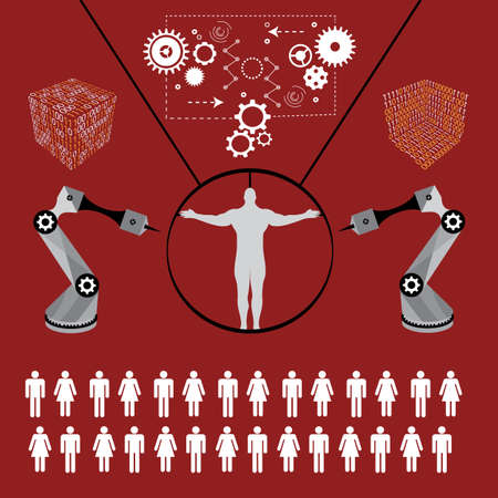 Technology of the future, human printingのイラスト素材