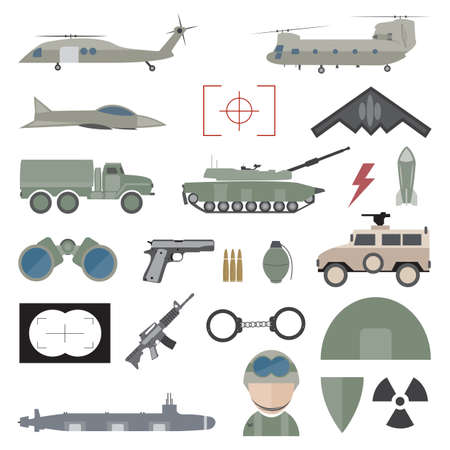 Army concept with military munitionのイラスト素材