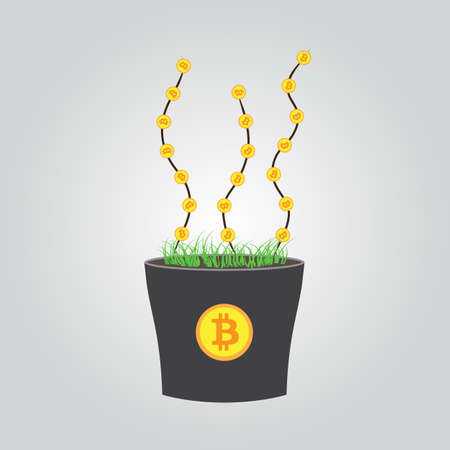 Bitcoin investment, enlarge.のイラスト素材