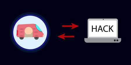 Hacker with laptop drive icon vector.