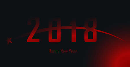 2018 written in red on red and black background, vector illustration.のイラスト素材