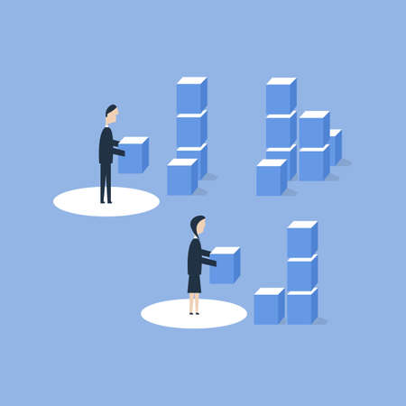 Teamwork and leadership business concept, vector illustration. Royalty free stock images.のイラスト素材