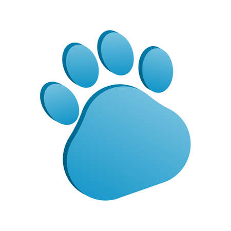 3d animal paw icon vector illustration.のイラスト素材