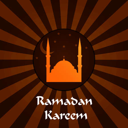 ramadan kareem greeting card with shiny background vector illustrationのイラスト素材