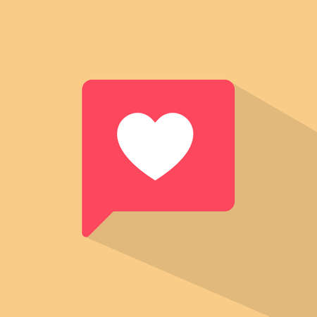 Heart emoji in speech bubble icon.のイラスト素材