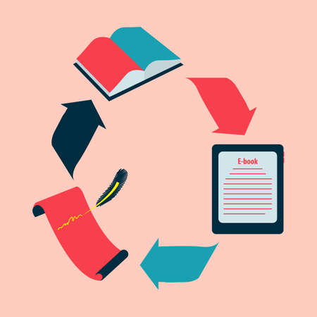 The evolution of the book.のイラスト素材