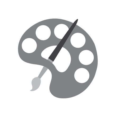 gray palette and brush icon vector illustrationのイラスト素材