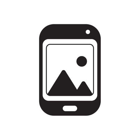 Phone with black picture vector illustration designのイラスト素材