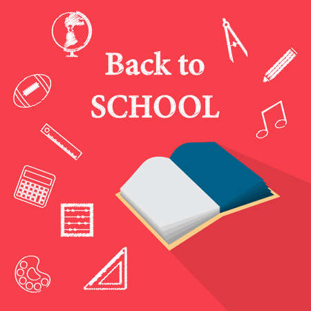 Back to School with education icons concept vector.のイラスト素材