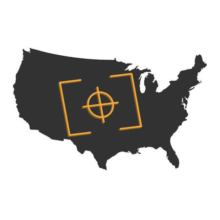 America map with target icon. vector design.のイラスト素材