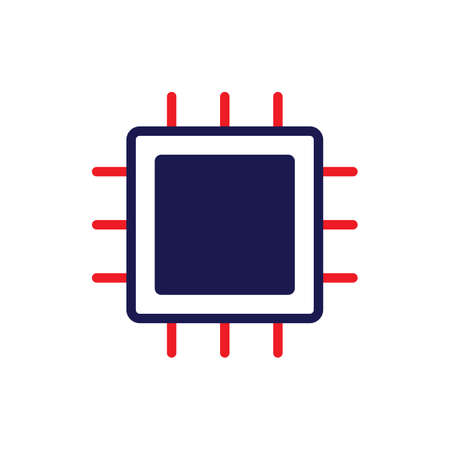 Chipset flat icon on a white background. Vector illustration design.