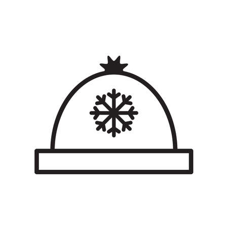 winterhat line icon vector design graphic illustration.のイラスト素材
