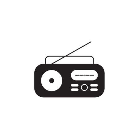 Radio fm black icon vector design illustration.のイラスト素材