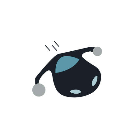 Car flying in the future flat vector design illustration.のイラスト素材
