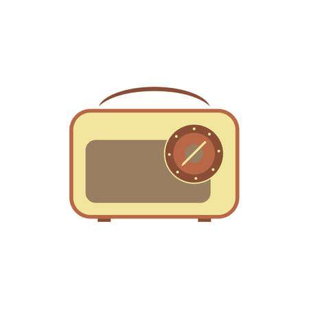 Retro radio flat icon vector design illustration.のイラスト素材