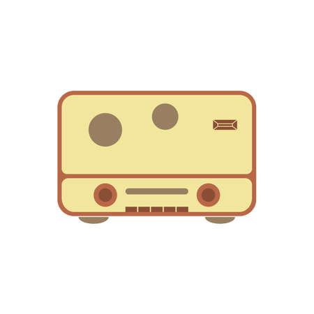 Retro radio flat icon vector design illustration.のイラスト素材