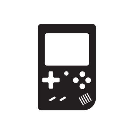 handheld game console black icon vector design illustration.のイラスト素材