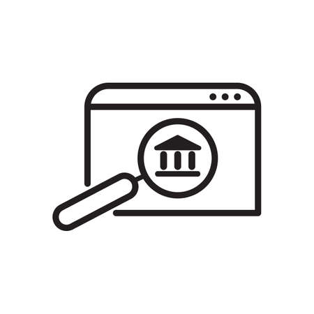 bank search outline icon. vector design illustration.のイラスト素材