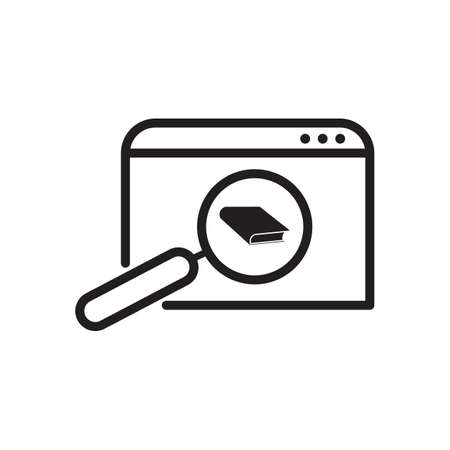 book search outline icon. vector design illustration.のイラスト素材