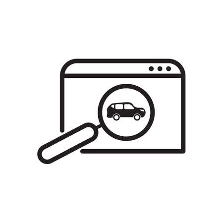 car search outline icon. vector design illustration.のイラスト素材