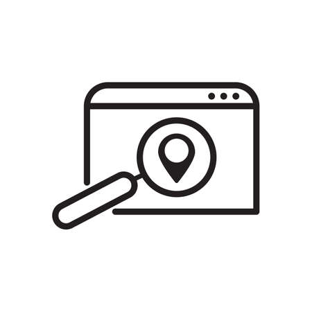 location search outline icon. vector design illustration.のイラスト素材