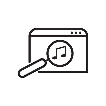 music search outline icon. vector design illustration.のイラスト素材