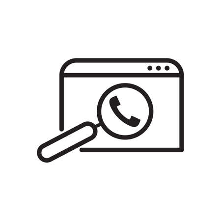 telephone number search outline icon. vector design illustration.のイラスト素材