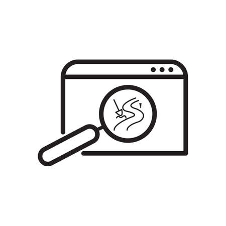 road work search outline icon. vector design illustration.のイラスト素材
