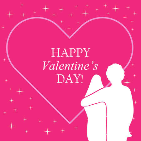 Valentine's day card with two lovers vector design.のイラスト素材