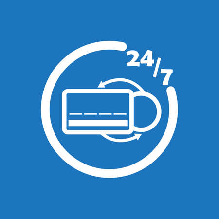 247 currency exchange icon vector design illustration.のイラスト素材