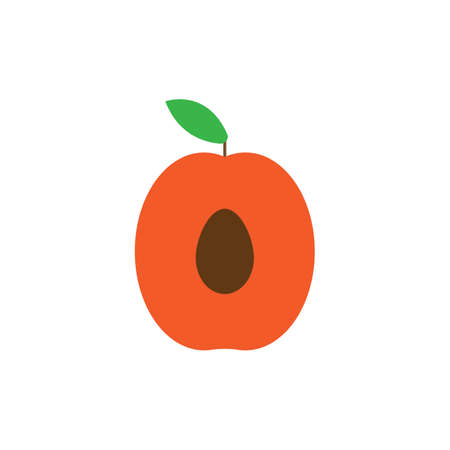 apricot flat icon. colored vector design illustration.のイラスト素材
