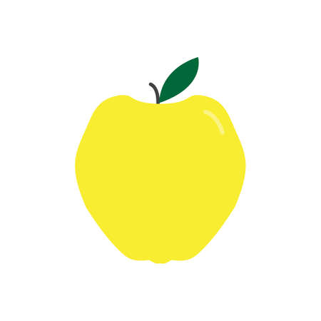 quince flat icon. colored vector design illustration.のイラスト素材