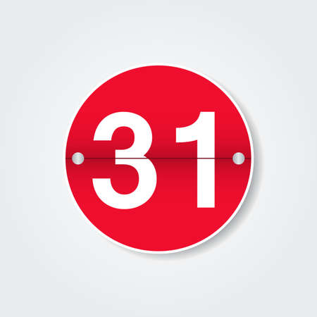 Calendar with 31 day. Holiday number. Vector design illustration.のイラスト素材