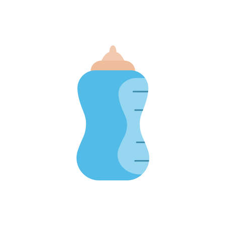 baby bottle colored flat icon vector design illustration.のイラスト素材
