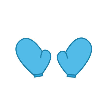 baby mitts colored flat icon vector design illustration.のイラスト素材