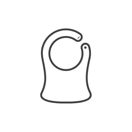 baby bib outline flat icon vector design illustration.のイラスト素材