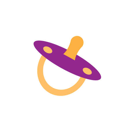 baby pacifier colored flat icon vector design.