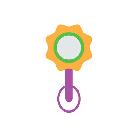 baby rattle colored flat icon vector design.のイラスト素材