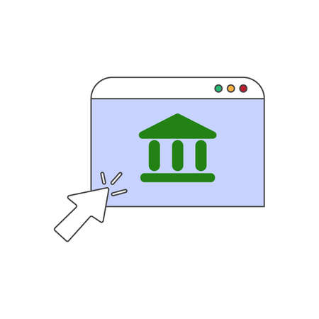 bank search colored icon. vector design illustration.